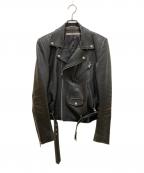 JOHN LAWRENCE SULLIVANジョン ローレンス サリバン）の古着「ラムスキン ダブルライダースジャケット」｜ブラック