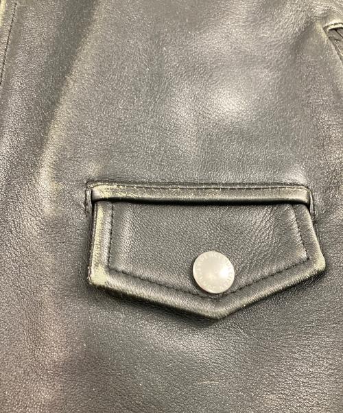 JOHN LAWRENCE SULLIVAN（ジョン ローレンス サリバン）JOHN LAWRENCE SULLIVAN (ジョン ローレンス サリバン) ラムスキン ダブルライダースジャケット ブラック サイズ:34の古着・服飾アイテム