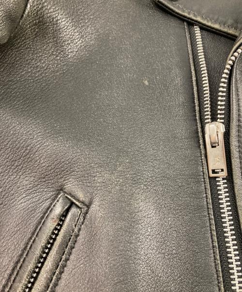 JOHN LAWRENCE SULLIVAN（ジョン ローレンス サリバン）JOHN LAWRENCE SULLIVAN (ジョン ローレンス サリバン) ラムスキン ダブルライダースジャケット ブラック サイズ:34の古着・服飾アイテム