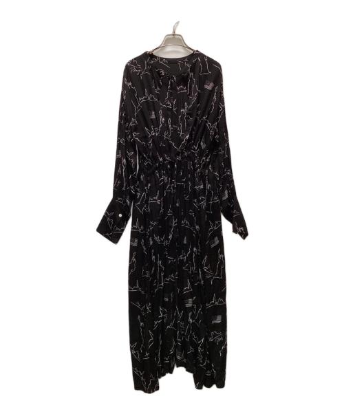 PHEENY（フィーニー）PHEENY (フィーニー) NYCプリントバックオープンワンピース ブラック サイズ:Fの古着・服飾アイテム