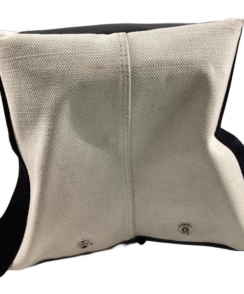 BALENCIAGA（バレンシアガ）BALENCIAGA (バレンシアガ) ネイビー カバス S キャンバストートバッグ ナチュラル×ブラックの古着・服飾アイテム