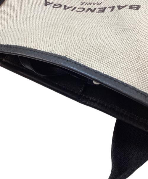 BALENCIAGA（バレンシアガ）BALENCIAGA (バレンシアガ) ネイビー カバス S キャンバストートバッグ ナチュラル×ブラックの古着・服飾アイテム