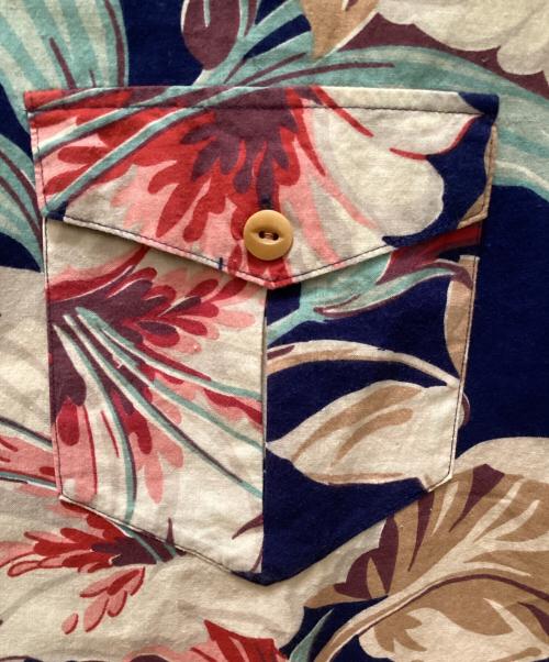 RALPH LAUREN COUNTRY（ラルフローレンカントリー）RALPH LAUREN COUNTRY (ラルフローレンカントリー) オープンカラーアロハシャツ ネイビー サイズ:11の古着・服飾アイテム