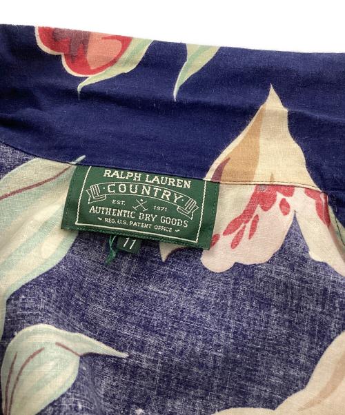 RALPH LAUREN COUNTRY（ラルフローレンカントリー）RALPH LAUREN COUNTRY (ラルフローレンカントリー) オープンカラーアロハシャツ ネイビー サイズ:11の古着・服飾アイテム
