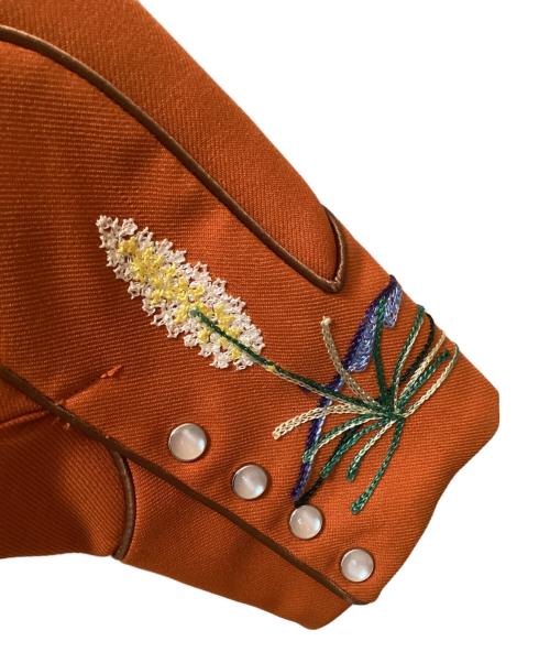 Viola Grae（ヴィオラグレー）Viola Grae (ヴィオラグレー) ホース刺繍ヴィンテージウエスタンシャツ オレンジ サイズ:16の古着・服飾アイテム