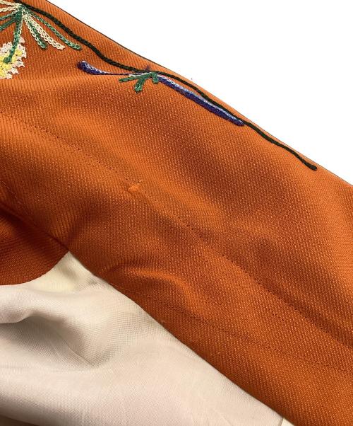 Viola Grae（ヴィオラグレー）Viola Grae (ヴィオラグレー) ホース刺繍ヴィンテージウエスタンシャツ オレンジ サイズ:16の古着・服飾アイテム