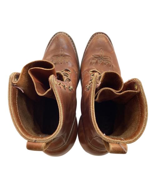 HATHORN（ハソーン）HATHORN (ハソーン) レースアップウエスタンブーツ ブラウン サイズ:7Dの古着・服飾アイテム