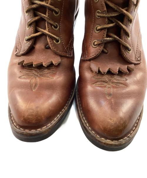 HATHORN（ハソーン）HATHORN (ハソーン) レースアップウエスタンブーツ ブラウン サイズ:7Dの古着・服飾アイテム