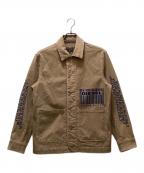 DIESELディーゼル）の古着「バーコードプリントカバーオール」｜ベージュ
