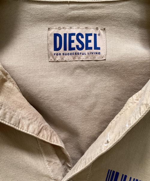 DIESEL（ディーゼル）DIESEL (ディーゼル) バーコードプリントカバーオール ベージュ サイズ:Sの古着・服飾アイテム