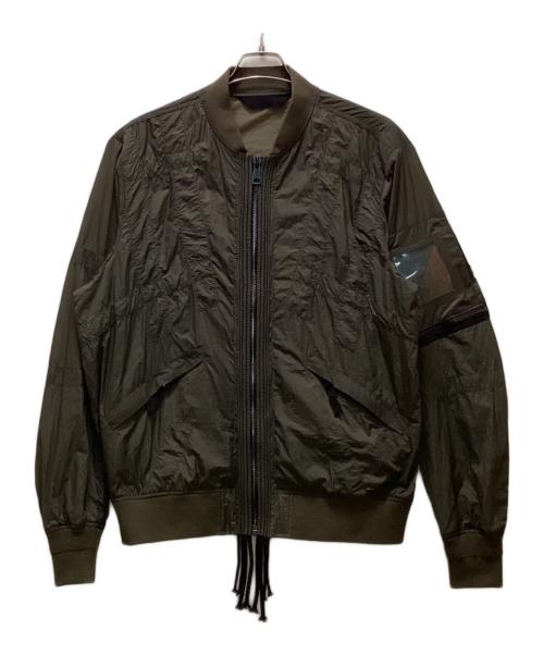 DIESEL（ディーゼル）DIESEL (ディーゼル) ナイロンフライトジャケット グリーン サイズ:Lの古着・服飾アイテム