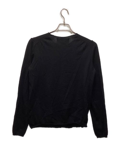 BLACK COMME des GARCONS（ブラックコムデギャルソン）BLACK COMME des GARCONS (ブラックコムデギャルソン) フロントデザインニット ブラック サイズ:Sの古着・服飾アイテム