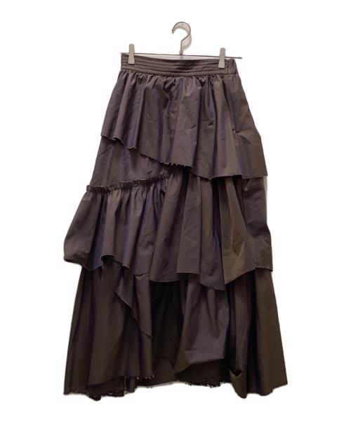 MAISON SPECIAL（メゾンスペシャル）MAISON SPECIAL (メゾンスペシャル) シャンブレータフタボリュームスカート ブラウン サイズ:Freeの古着・服飾アイテム