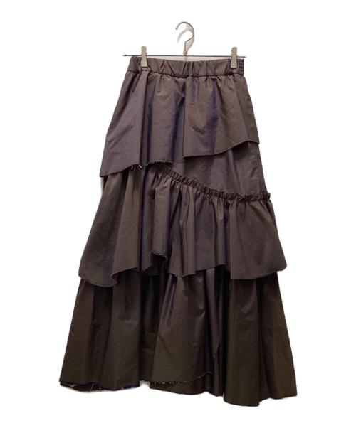 MAISON SPECIAL（メゾンスペシャル）MAISON SPECIAL (メゾンスペシャル) シャンブレータフタボリュームスカート ブラウン サイズ:Freeの古着・服飾アイテム