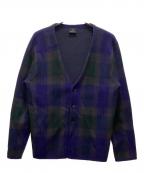 PS Paul SmithＰＳポールスミス）の古着「チェックカーディガン」｜パープル