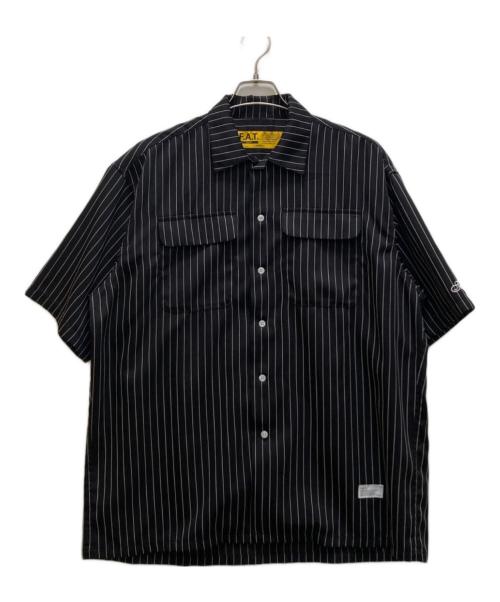 FAT（エフエーティー）FAT (エフエーティー) ストライプオープンカラーシャツ ブラック×ホワイト サイズ:TITICHの古着・服飾アイテム