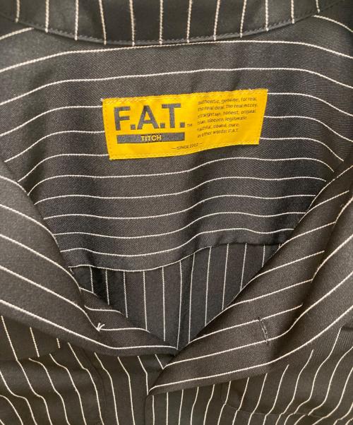 FAT（エフエーティー）FAT (エフエーティー) ストライプオープンカラーシャツ ブラック×ホワイト サイズ:TITICHの古着・服飾アイテム