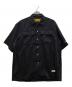 FAT（エフエーティー）の古着「ストライプオープンカラーシャツ」｜ブラック×ホワイト