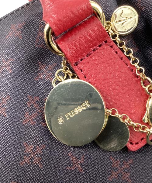 russet（ラシット）russet (ラシット) ニュークラシック 2WAYミニボストンバッグ ネイビー×レッドの古着・服飾アイテム