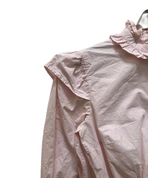 GANNI（ガニー）Ganni (ガニー) コットンポプリン フリルデザインブラウス ピンク サイズ:34の古着・服飾アイテム