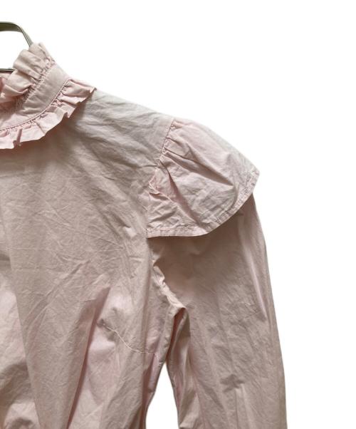 GANNI（ガニー）Ganni (ガニー) コットンポプリン フリルデザインブラウス ピンク サイズ:34の古着・服飾アイテム