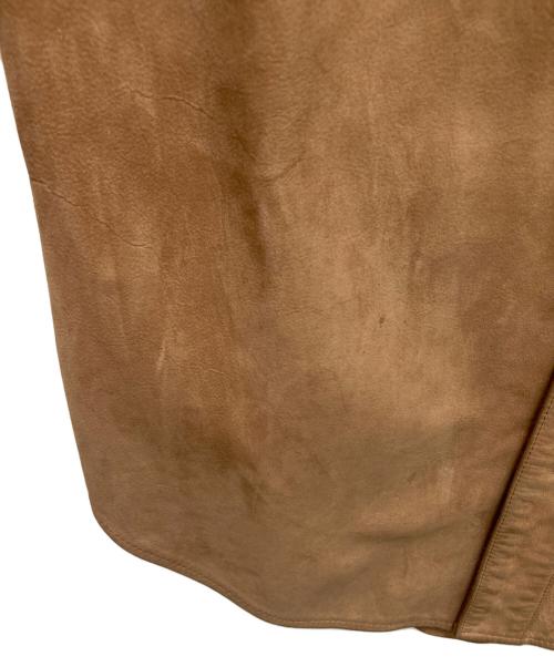 INDIAN MOTORCYCLE（インディアンモーターサイクル）INDIAN MOTORCYCLE (インディアンモーターサイクル) レザーウエスタンシャツ ブラウン サイズ:36の古着・服飾アイテム