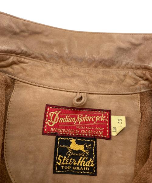 INDIAN MOTORCYCLE（インディアンモーターサイクル）INDIAN MOTORCYCLE (インディアンモーターサイクル) レザーウエスタンシャツ ブラウン サイズ:36の古着・服飾アイテム
