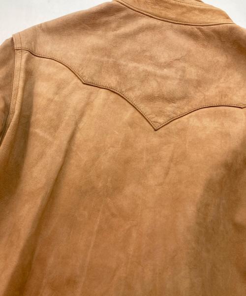 INDIAN MOTORCYCLE（インディアンモーターサイクル）INDIAN MOTORCYCLE (インディアンモーターサイクル) レザーウエスタンシャツ ブラウン サイズ:36の古着・服飾アイテム