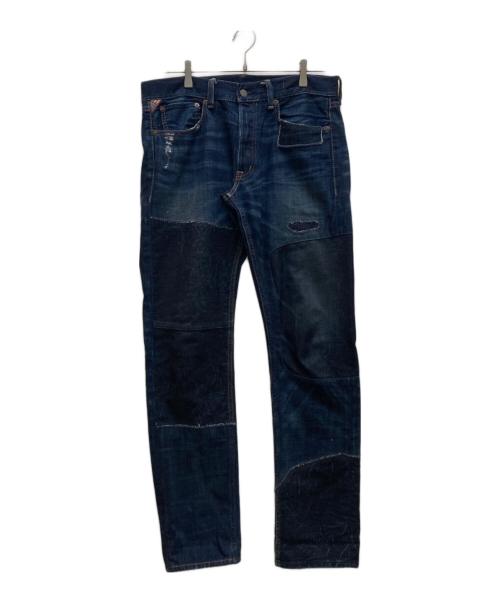 Denim & Supply Ralph Lauren（デニム＆サプライ ラルフローレン）Denim & Supply Ralph Lauren (デニム＆サプライ ラルフローレン) パッチワークスリムデニムパンツ インディゴ サイズ:32/32の古着・服飾アイテム