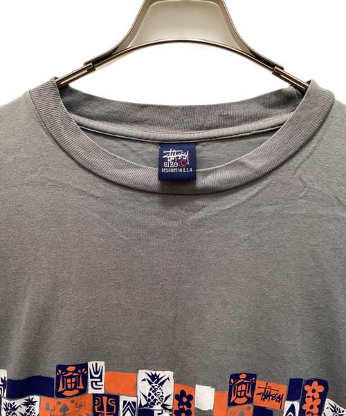 stussy（ステューシー）stussy (ステューシー) プリントTシャツ グレー サイズ:Lの古着・服飾アイテム