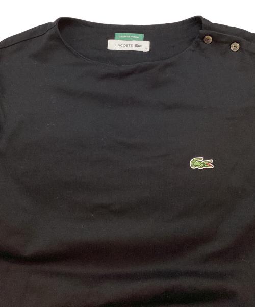 LACOSTE（ラコステ）LACOSTE (ラコステ) BEAMS BOY (ビームスボーイ) 別注ボートネックドレスワンピース ブラック サイズ:38の古着・服飾アイテム