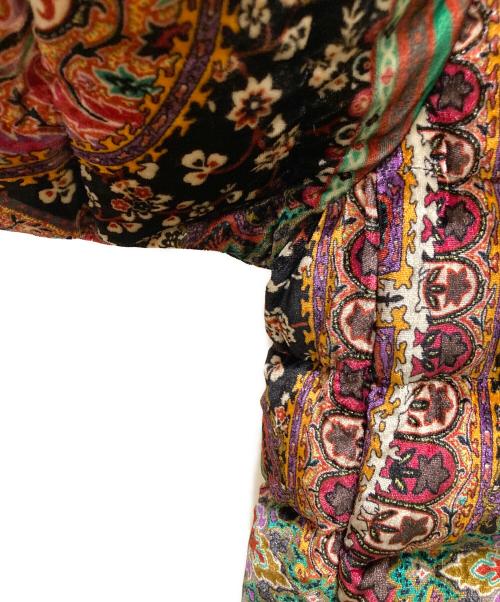 ETRO（エトロ）ETRO (エトロ) 総柄ベロアスタンドカラーダウンジャケット ブラック サイズ:40の古着・服飾アイテム