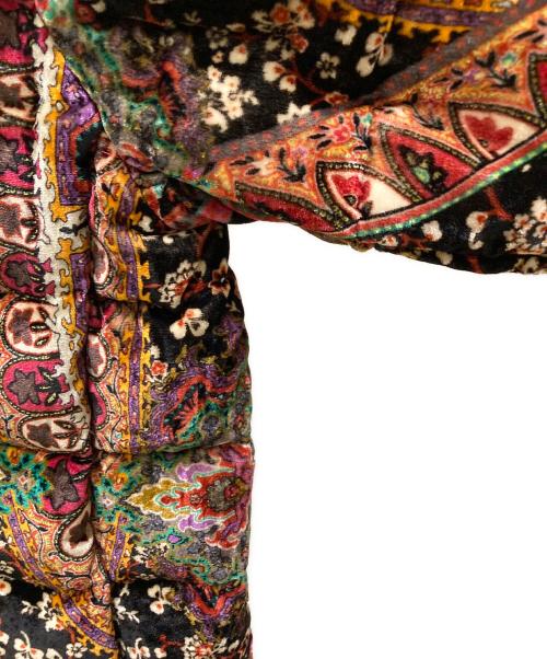 ETRO（エトロ）ETRO (エトロ) 総柄ベロアスタンドカラーダウンジャケット ブラック サイズ:40の古着・服飾アイテム
