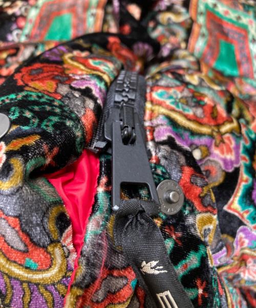 ETRO（エトロ）ETRO (エトロ) 総柄ベロアスタンドカラーダウンジャケット ブラック サイズ:40の古着・服飾アイテム