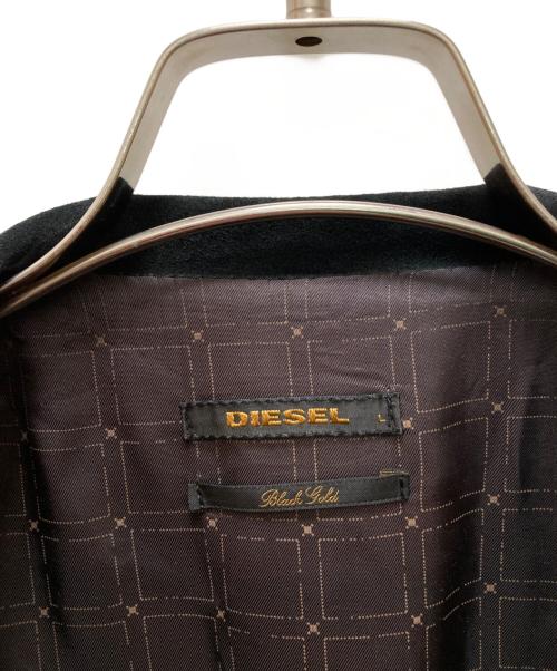 DIESEL Black Gold（ディーゼル ブラック ゴールド）DIESEL Black Gold (ディーゼル ブラック ゴールド) スウェードダブルライダースジャケット グリーン サイズ:Lの古着・服飾アイテム