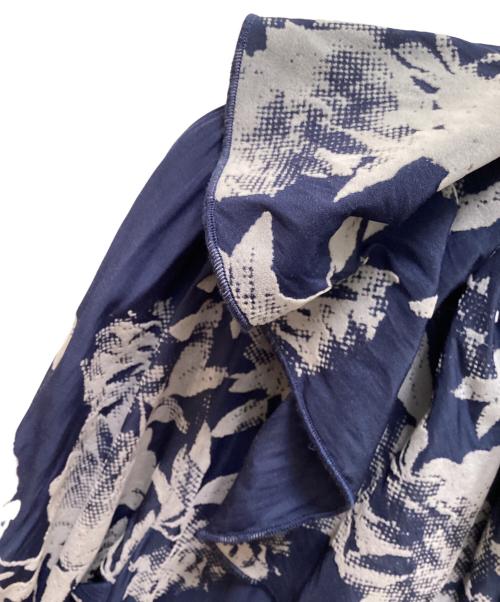 COCODEAL（ココディール）COCODEAL (ココディール) フロッキーフラワーフリルカラーワンピース ネイビー サイズ:1の古着・服飾アイテム