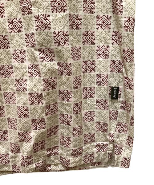 stussy（ステューシー）stussy (ステューシー) 90s 総柄オープンカラーシャツ ベージュ サイズ:Lの古着・服飾アイテム