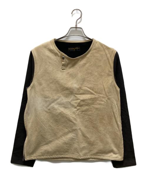 BAA COSTUME MFG（ビーエーエーコスチュームエムエフジー）BAA COSTUME MFG (ビーエーエーコスチュームエムエフジー) リメイクカットソー ブラック×ベージュ サイズ:FREEの古着・服飾アイテム