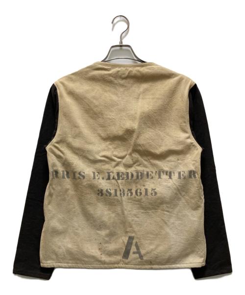 BAA COSTUME MFG（ビーエーエーコスチュームエムエフジー）BAA COSTUME MFG (ビーエーエーコスチュームエムエフジー) リメイクカットソー ブラック×ベージュ サイズ:FREEの古着・服飾アイテム