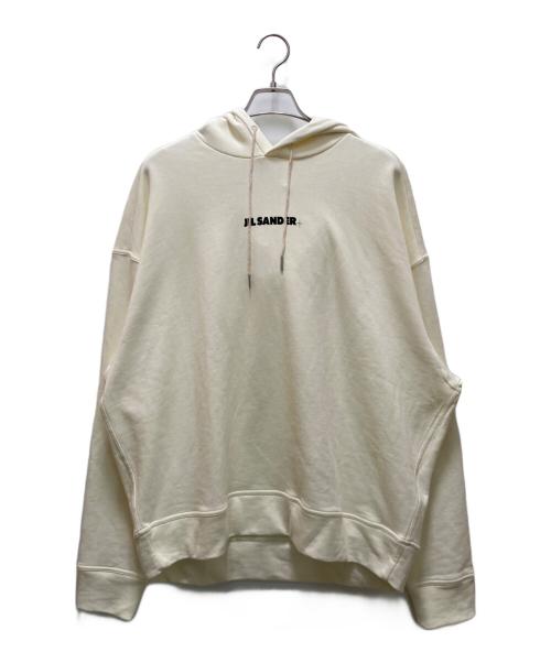 JIL SANDER+（ジルサンダープラス）JIL SANDER+ (ジルサンダープラス) ロゴプリントプルオーバーパーカー アイボリー サイズ:XLの古着・服飾アイテム