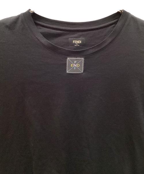 FENDI（フェンディ）FENDI (フェンディ) ロゴパッチノースリーブカットソー ブラック サイズ:XLの古着・服飾アイテム