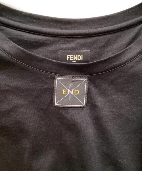FENDI（フェンディ）FENDI (フェンディ) ロゴパッチノースリーブカットソー ブラック サイズ:XLの古着・服飾アイテム