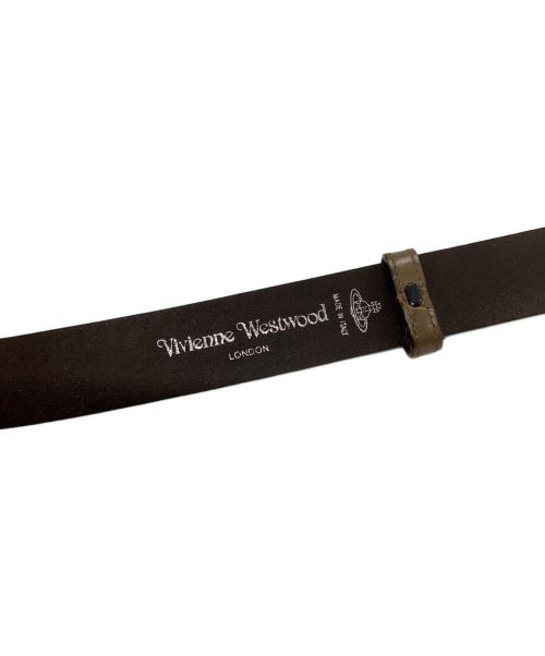 Vivienne Westwood（ヴィヴィアンウエストウッド）Vivienne Westwood (ヴィヴィアンウエストウッド) オーブバックル型押しレザーベルト ブラウンの古着・服飾アイテム