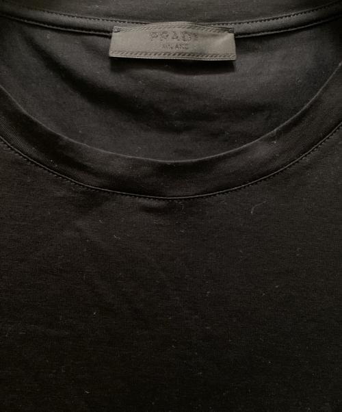 PRADA（プラダ）PRADA (プラダ) トライアングルロゴ刺繍Tシャツ ブラック サイズ:Lの古着・服飾アイテム