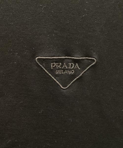 PRADA（プラダ）PRADA (プラダ) トライアングルロゴ刺繍Tシャツ ブラック サイズ:Lの古着・服飾アイテム