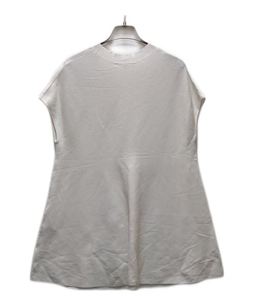 23区（ニジュウサンク）23区 (ニジュウサンク) 【洗える】レーヨンポリエステルストレッチ フレア ニット ホワイト サイズ:38の古着・服飾アイテム