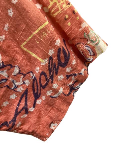 Sun Surf（サンサーフ）Sun Surf (サンサーフ) “HAWAII CALLS” 抜染プリントアロハシャツ オレンジ サイズ:Lの古着・服飾アイテム