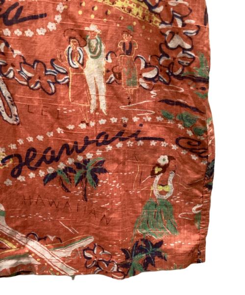 Sun Surf（サンサーフ）Sun Surf (サンサーフ) “HAWAII CALLS” 抜染プリントアロハシャツ オレンジ サイズ:Lの古着・服飾アイテム