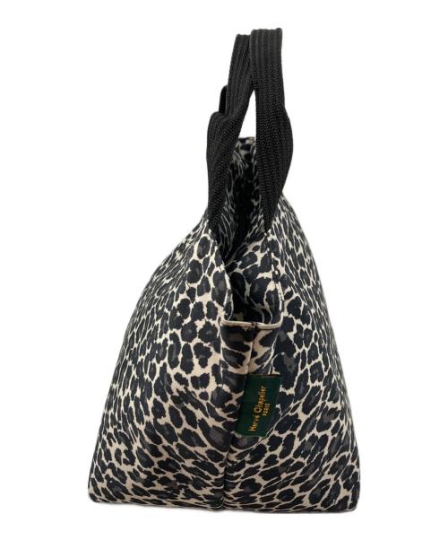 Herve Chapelier（エルベシャプリエ）Herve Chapelier (エルベシャプリエ) レオパード柄 舟形トート バッグ Ｍ ベージュ×ブラックの古着・服飾アイテム