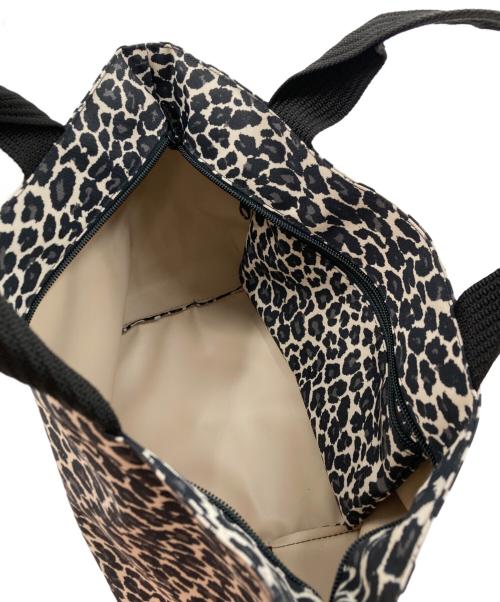 Herve Chapelier（エルベシャプリエ）Herve Chapelier (エルベシャプリエ) レオパード柄 舟形トート バッグ Ｍ ベージュ×ブラックの古着・服飾アイテム